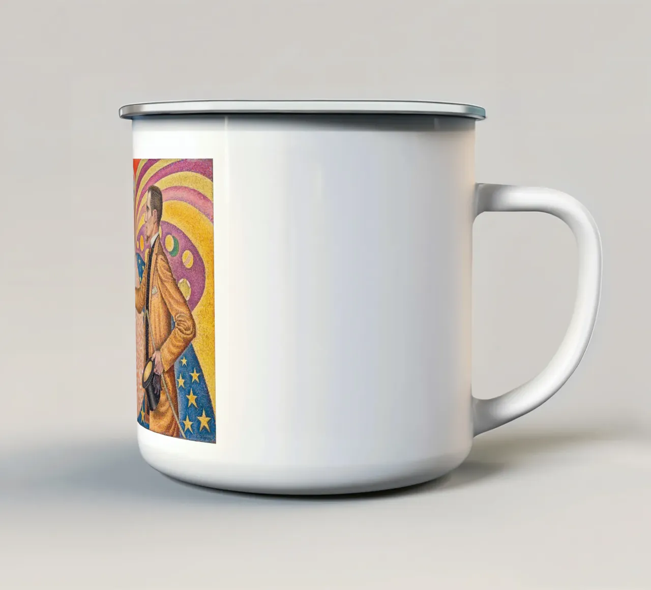 Paul Signac - Pointillist Félix Fénéon Portrait - Neo-Impres enamel mug by NorwesClub
