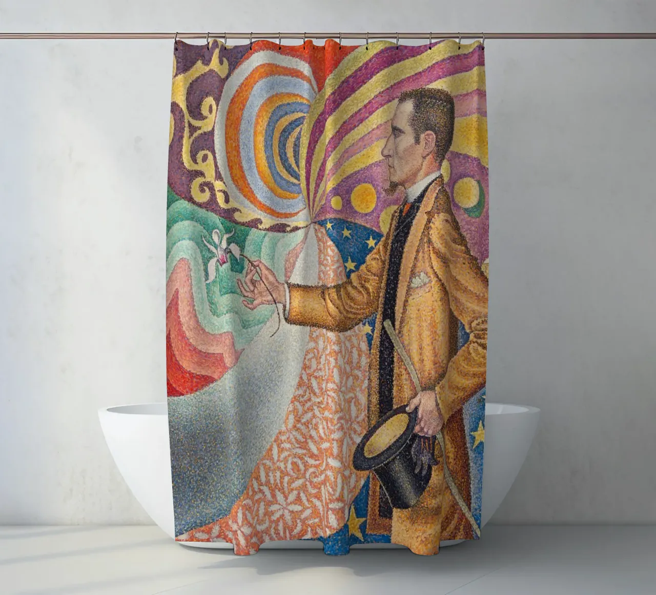 Paul Signac - Pointillist Félix Fénéon Portret - Neo-Impres douchegordijn van NorwesClub