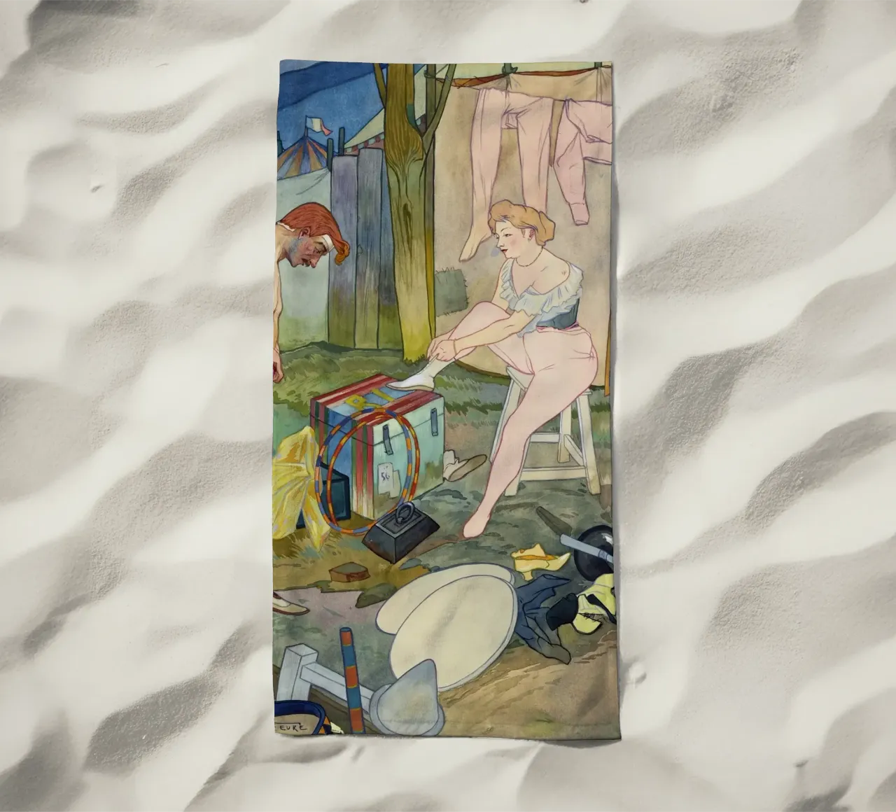 Georges de Feure: il dramma del backstage del circo Art Nouveau telo mare da NorwesClub