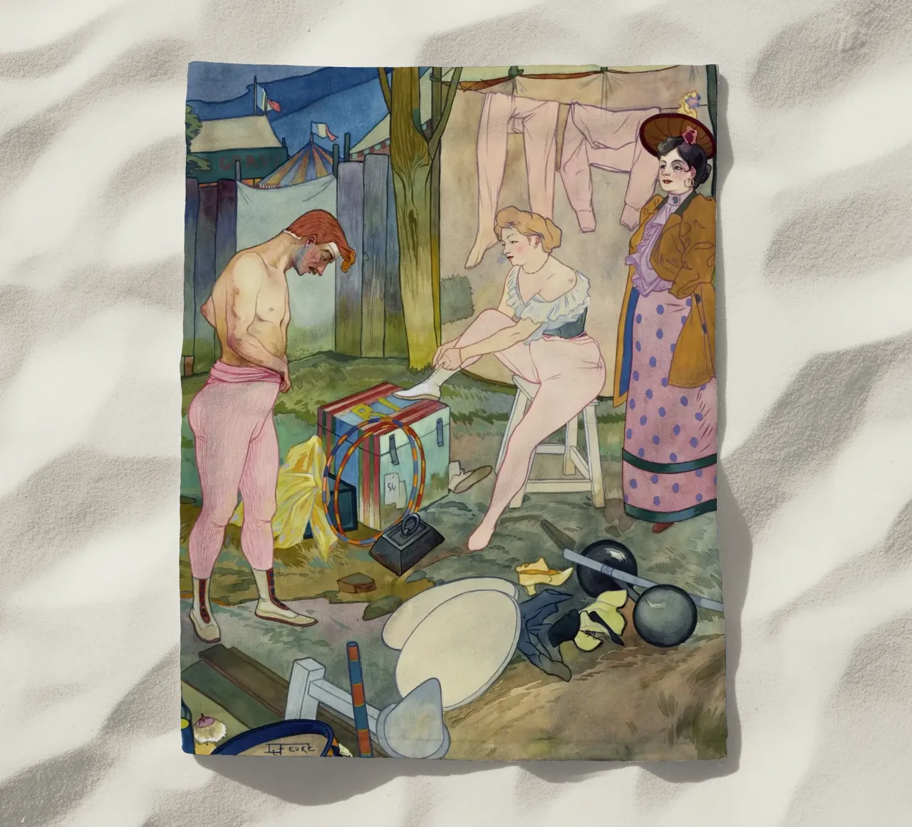 Georges de Feure: il dramma del backstage del circo Art Nouveau telo mare da NorwesClub