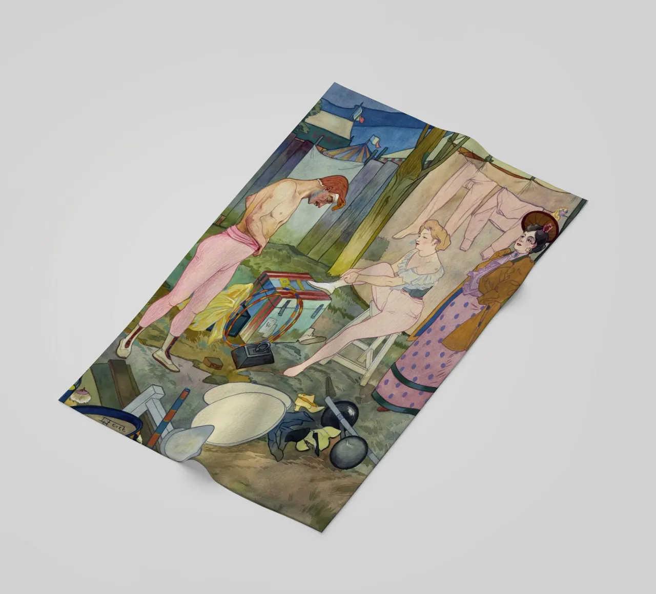 Georges de Feure: il dramma del backstage del circo Art Nouveau telo mare da NorwesClub