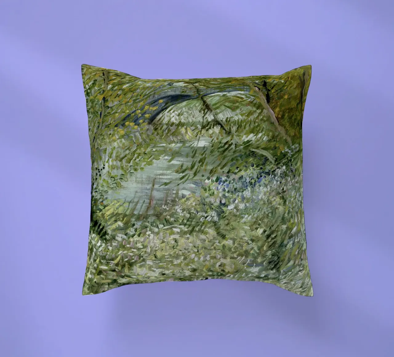 La "rive" de Van Gogh : Nature impressionniste et sérénité printanière coussin de NorwesClub