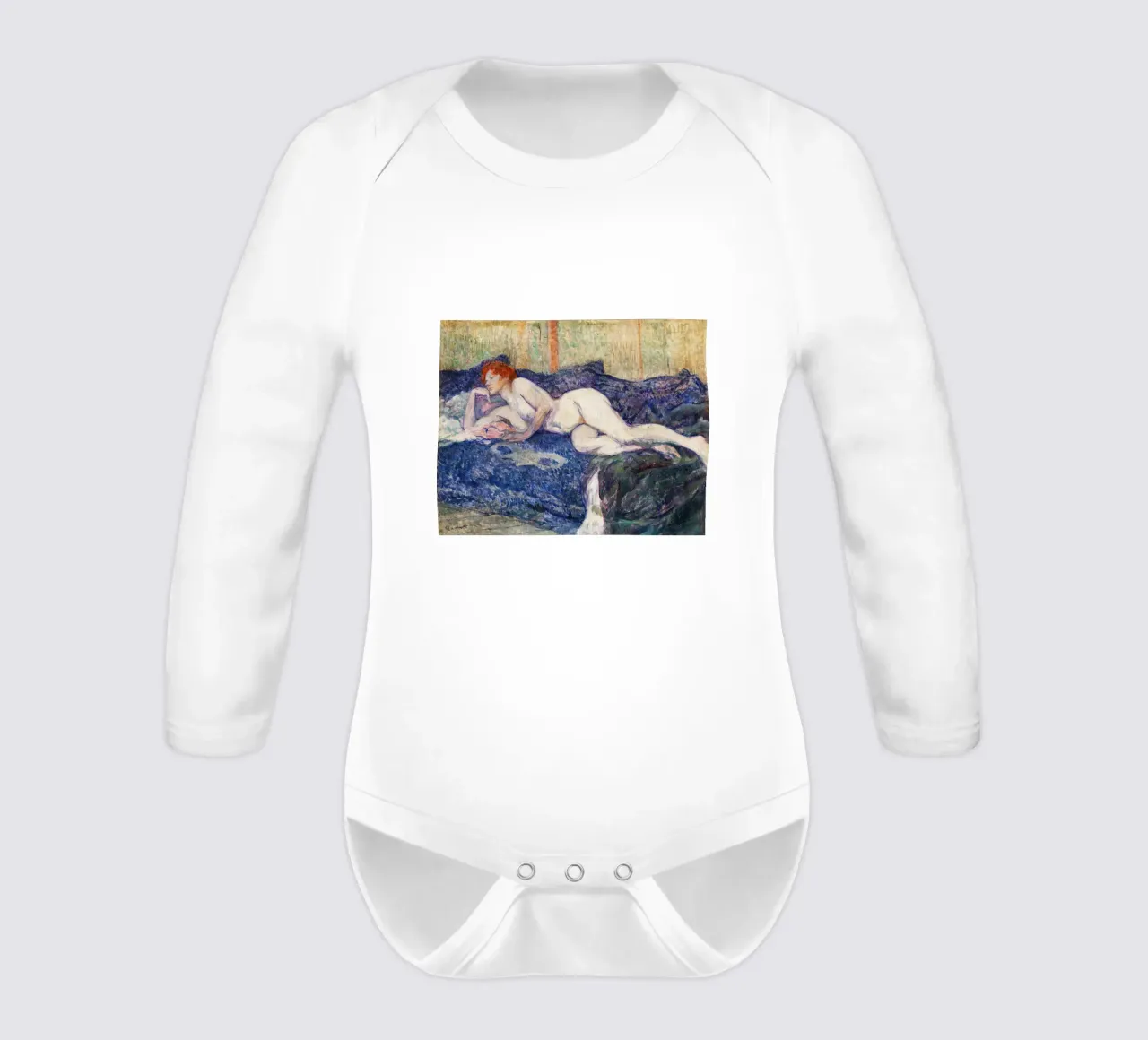 Toulouse-Lautrec: Post-Impressionist Nude & Bohemian Allure long-sleeve baby romper by NorwesClub