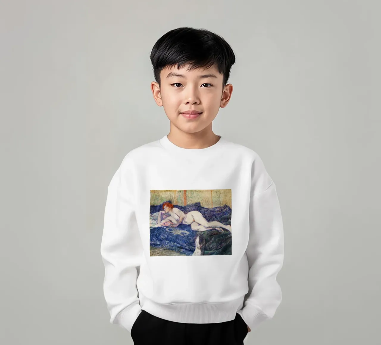 Toulouse-Lautrec: Post-Impressionist Nude & Bohemian Allure kids sweatshirt by NorwesClub