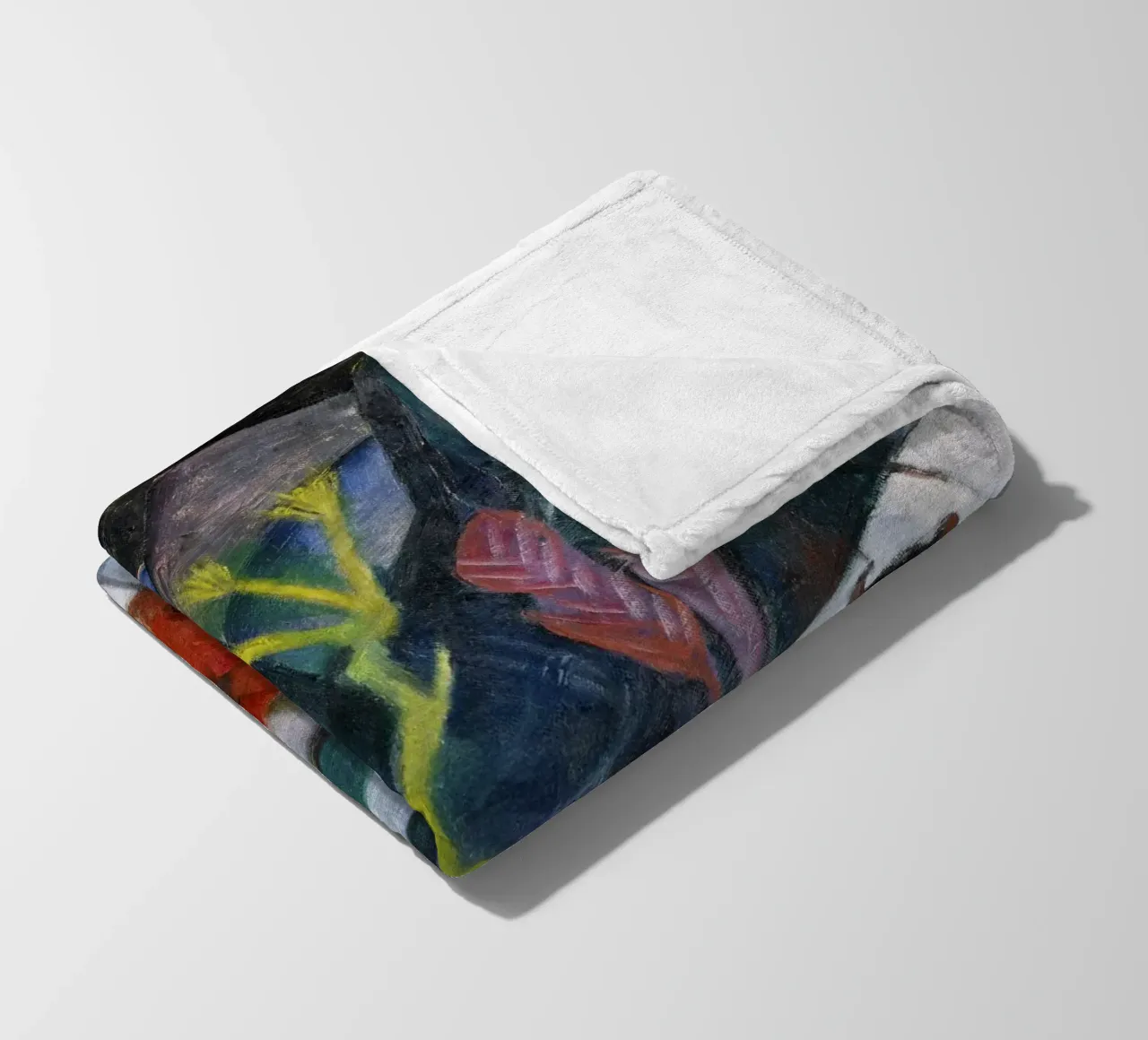 Franz Marc: Mystical Winter Bison - Expressionism Art Print, fleece blanket by NorwesClub
