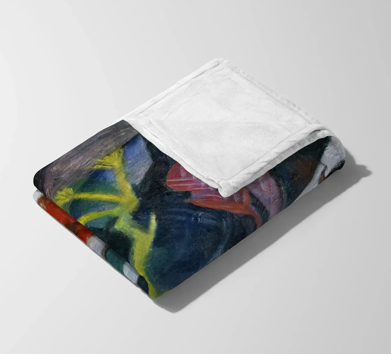 Franz Marc: Mystical Winter Bison - Expressionism Art Print, fleece blanket by NorwesClub
