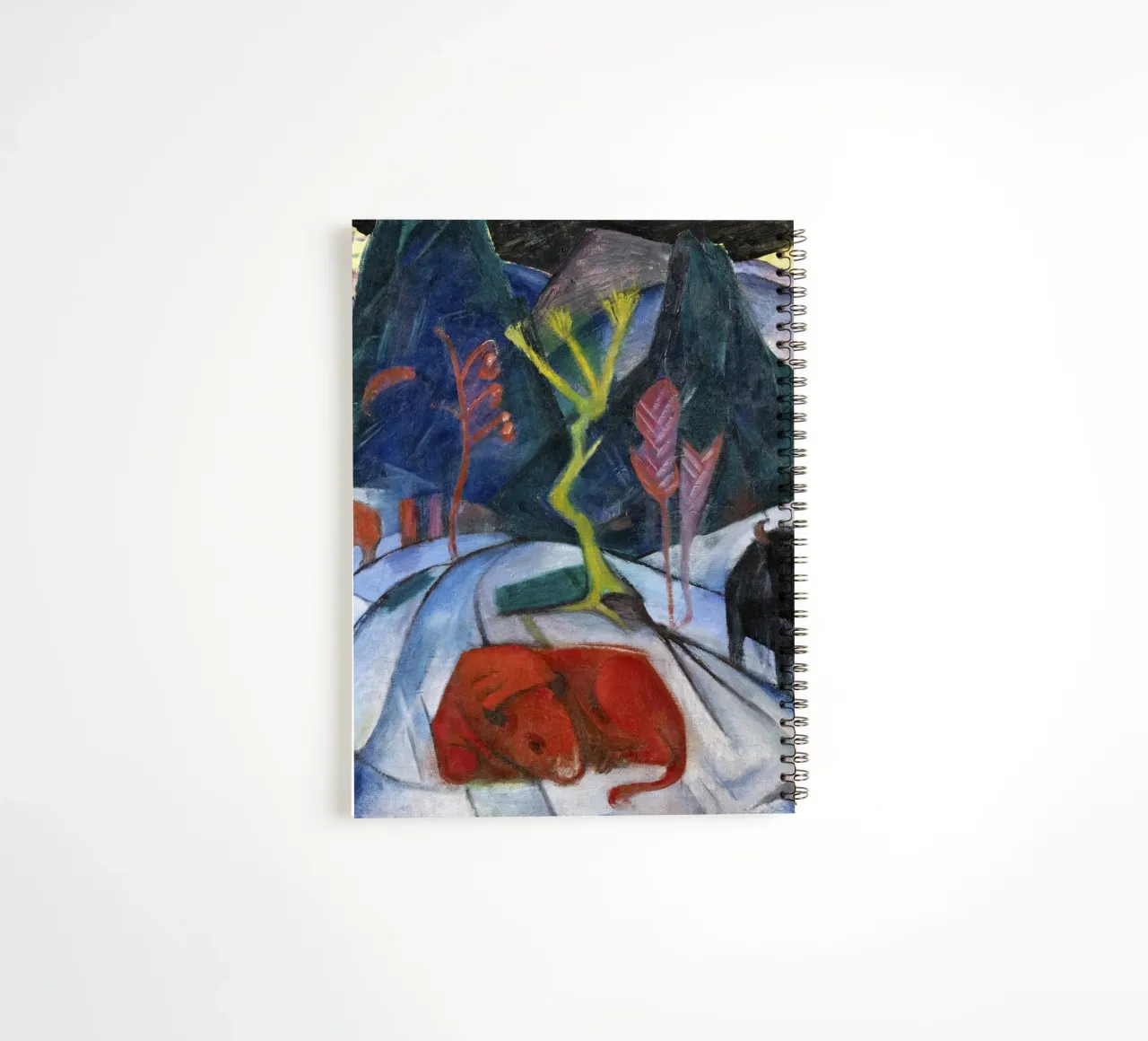 Franz Marc: Mystical Winter Bison - Expressionism Art Print, spiral notebook by NorwesClub