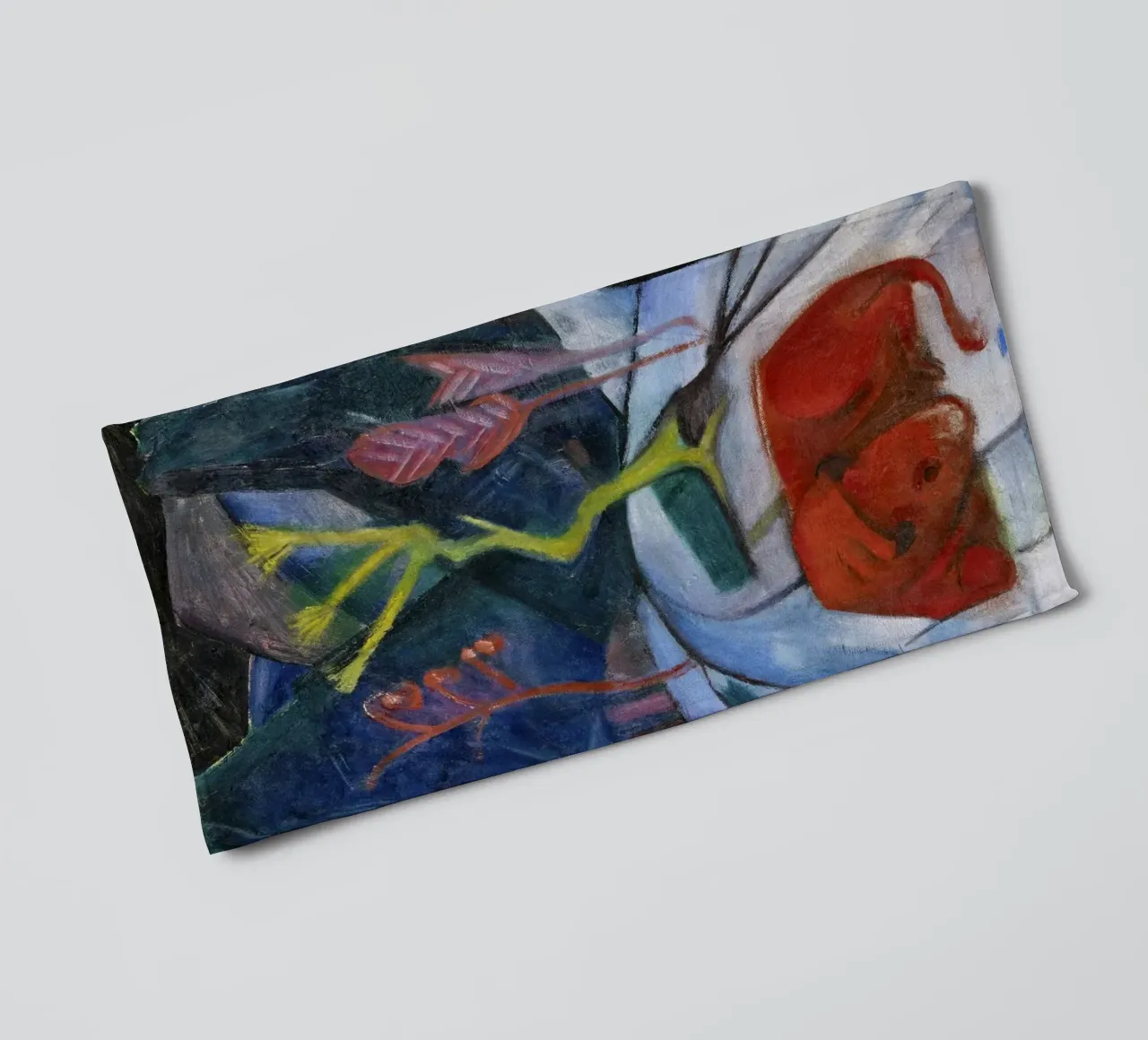 Franz Marc: Mystical Winter Bison - Expressionism Art Print, towel by NorwesClub
