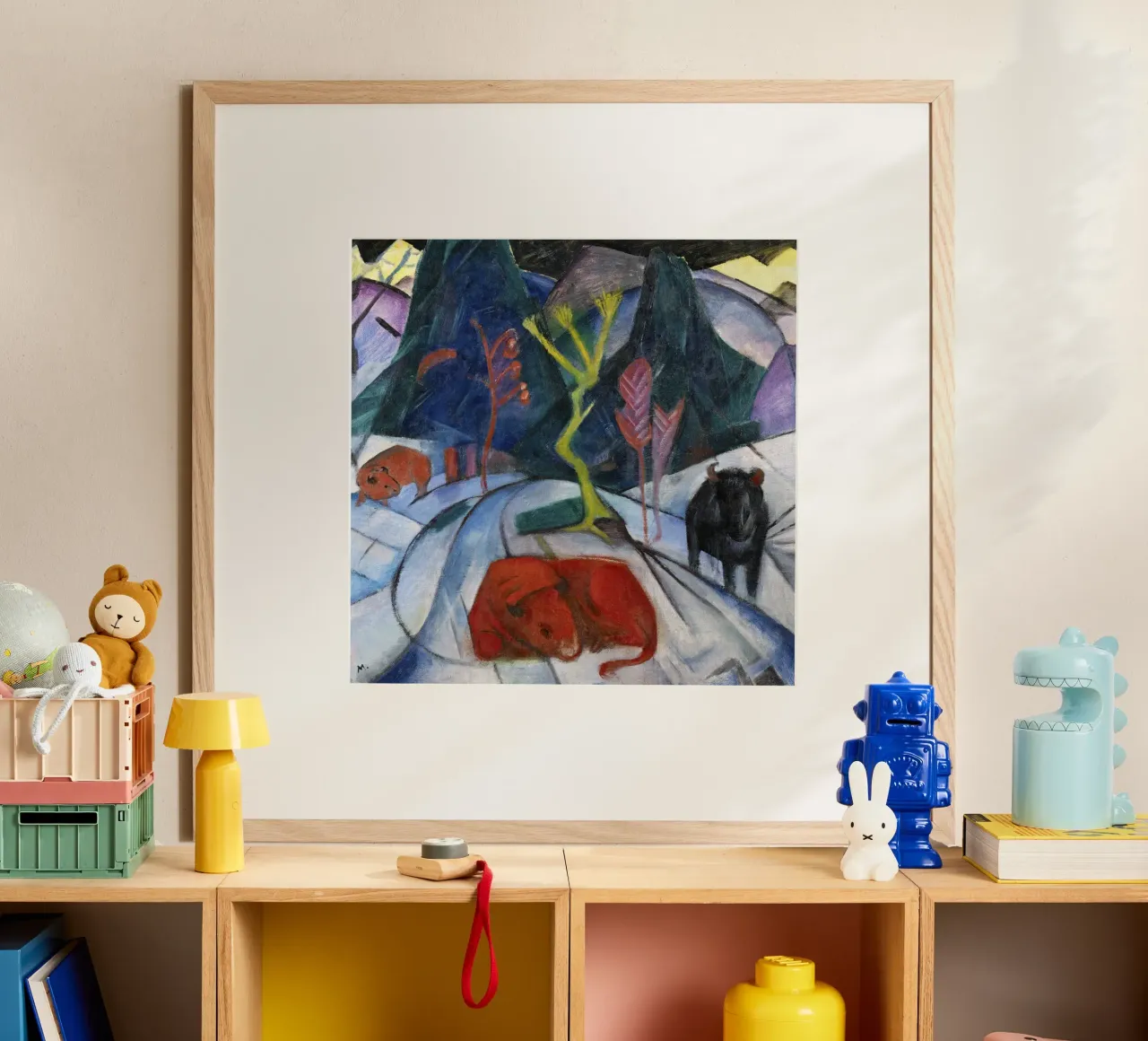 Franz Marc: Mystical Winter Bison - Expressionism Art Print, hahnemühle by NorwesClub