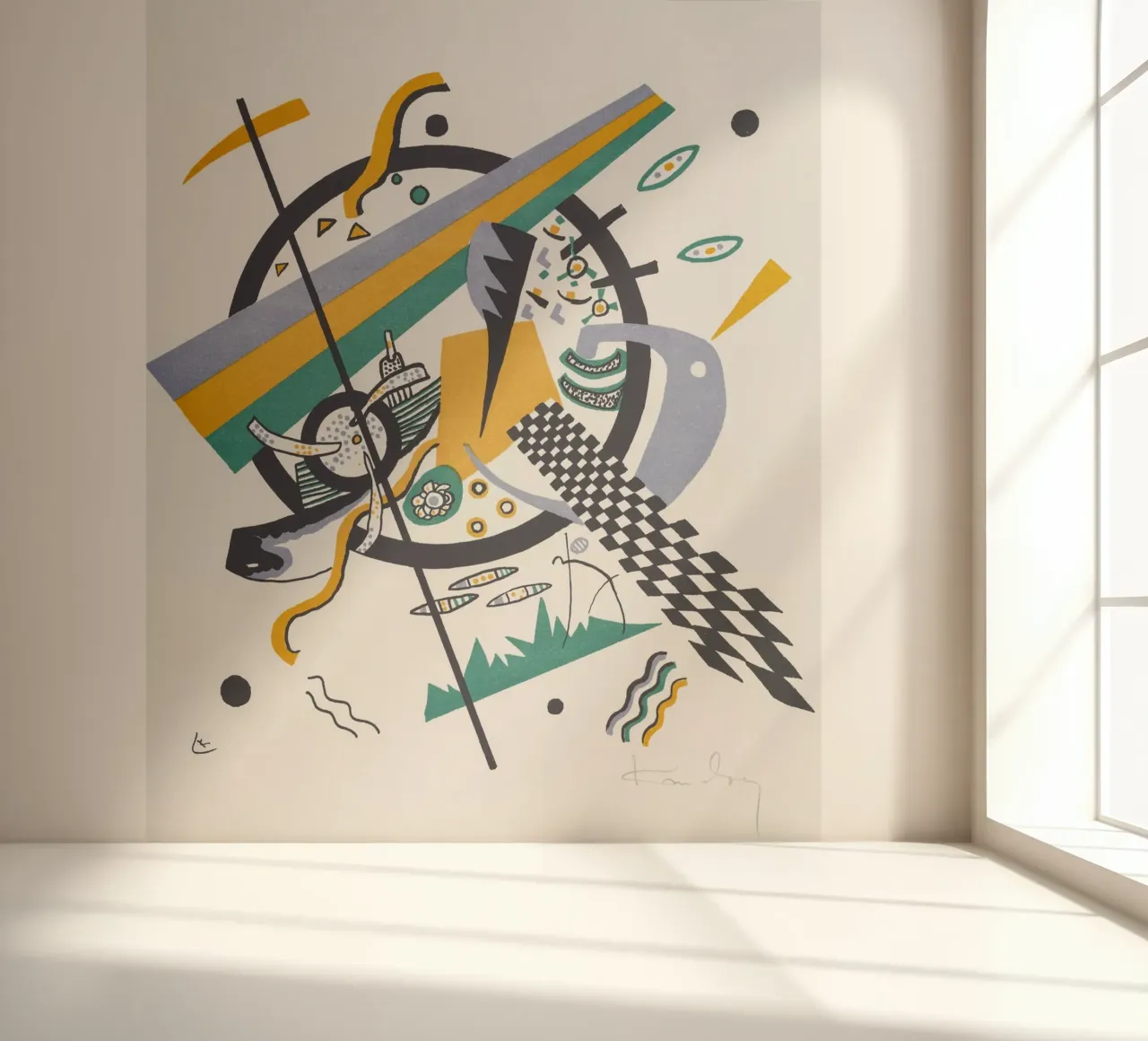 Wassily Kandinsky: Small Worlds IV - Abstract Geometric Pri photo wallpaper by NorwesClub