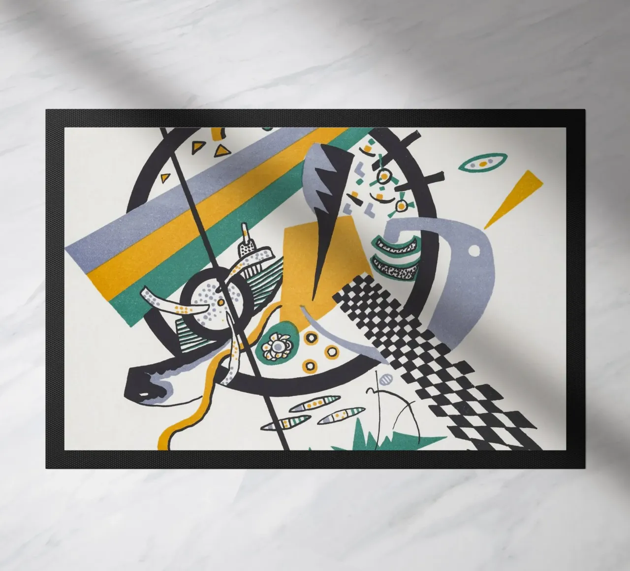 Wassily Kandinsky: Small Worlds IV - Abstract Geometric Pri doormat by NorwesClub