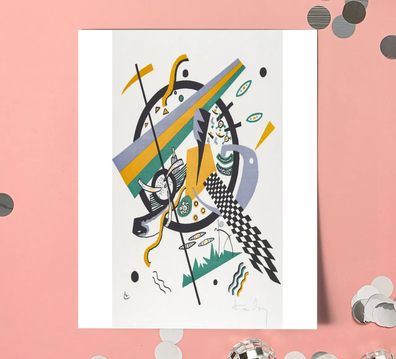 Wassily Kandinsky: Kleine Welten IV - Abstract Geometric Pri Stickerbogen von NorwesClub