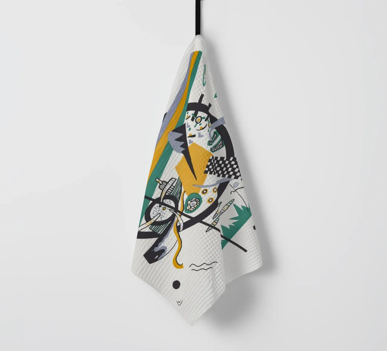 Wassily Kandinsky: Small Worlds IV - Abstract Geometric Pri tea towel by NorwesClub
