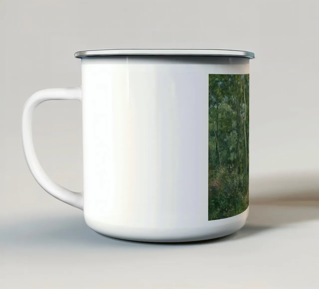 La foresta impressionista di Pissarro: Natura e Tranquillità Art Pr tazza in smalto da NorwesClub