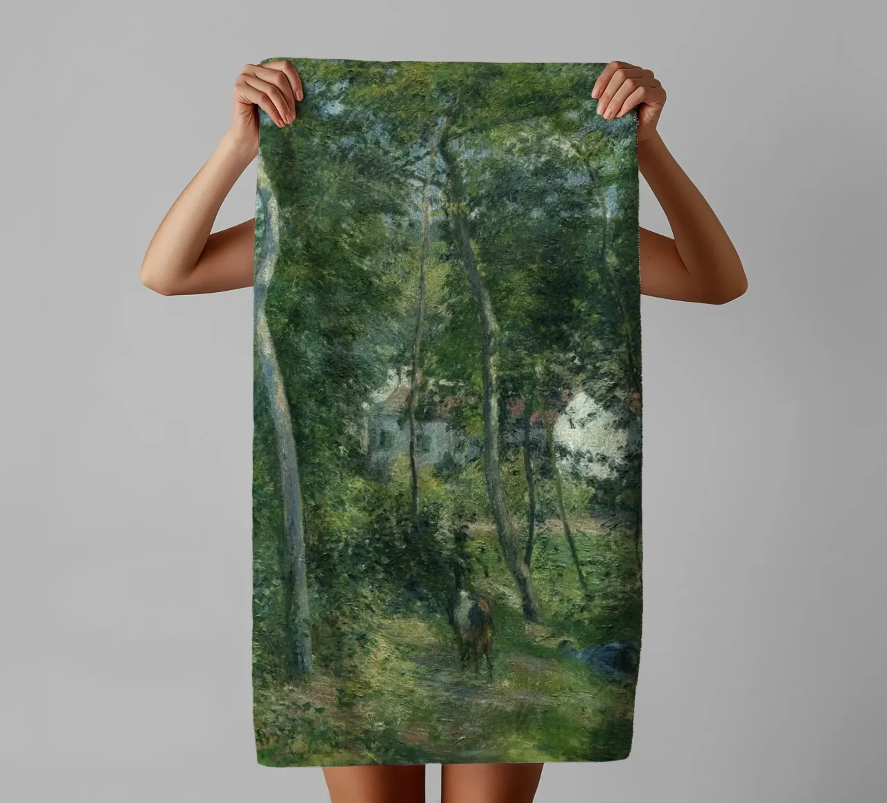 Pissarro's Impressionist Forest: Nature & Tranquility Art Pr towel by NorwesClub