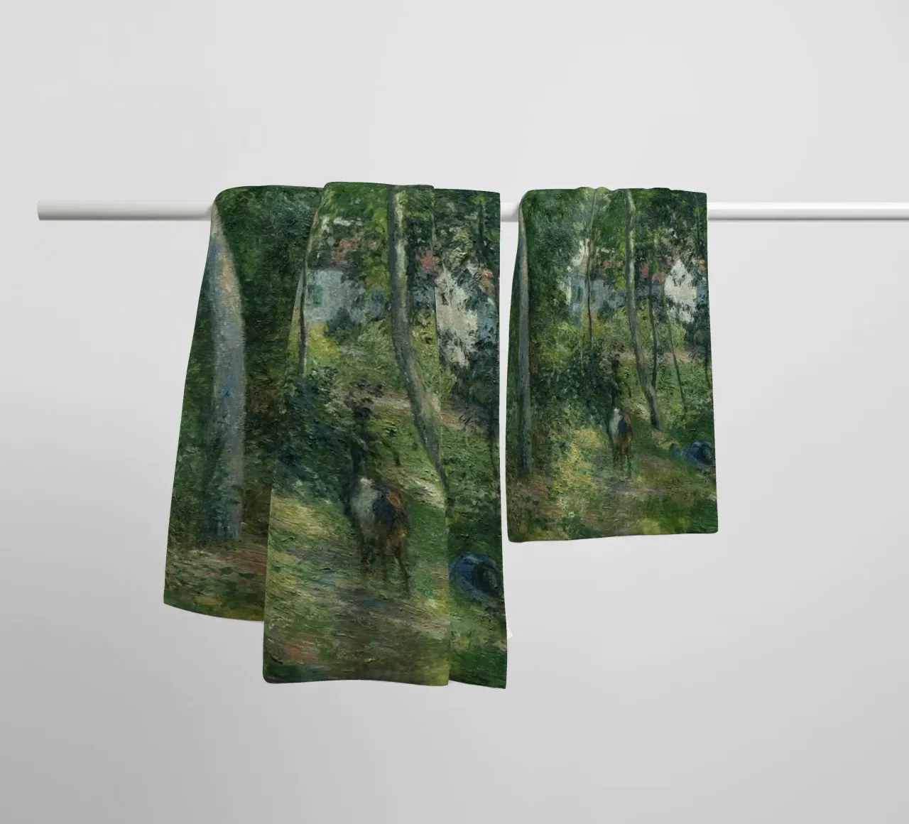 Pissarro's Impressionist Forest: Nature & Tranquility Art Pr towel by NorwesClub