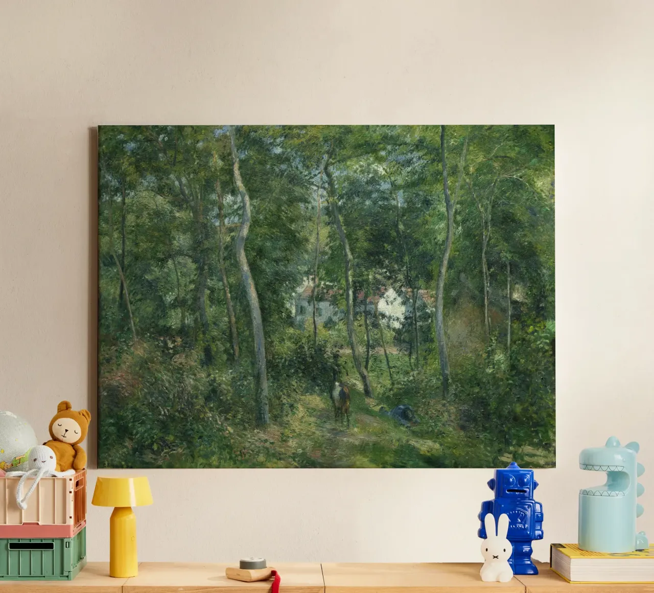 Pissarro's Impressionist Forest: Nature & Tranquility Art Pr canvas with Floater frame by NorwesClub
