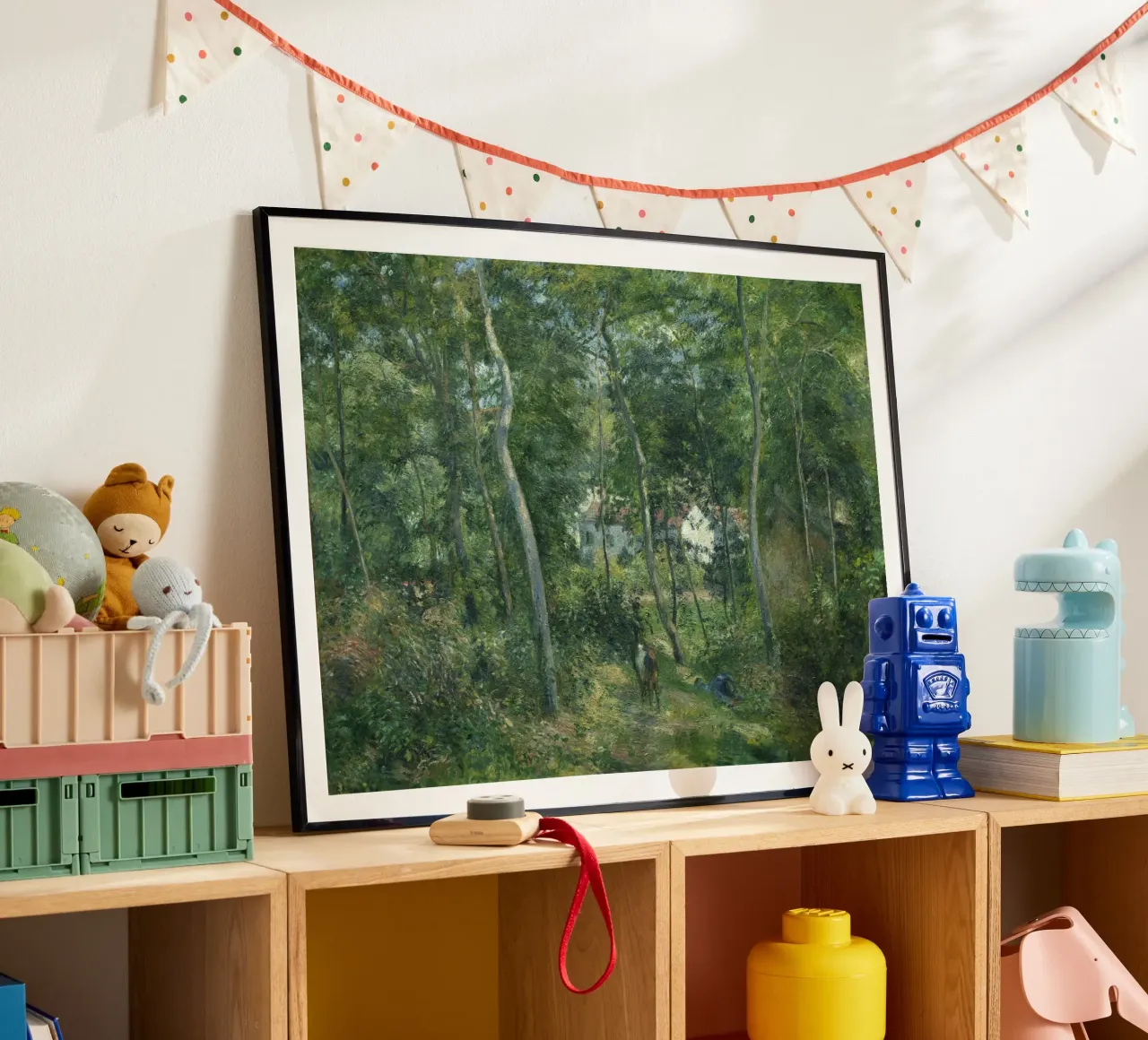 Pissarro's Impressionist Forest: Nature & Tranquility Art Pr poster with wooden frame by NorwesClub