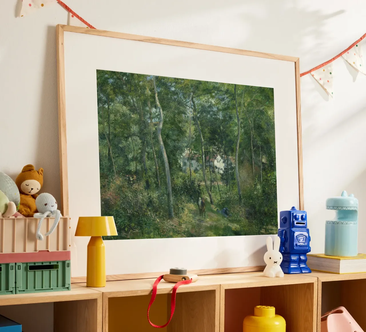 Pissarro's Impressionist Forest: Nature & Tranquility Art Pr poster with wooden frame by NorwesClub