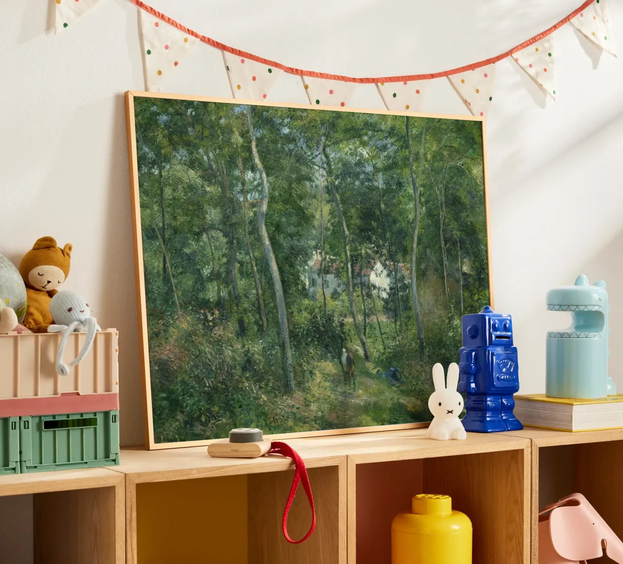 Pissarro's Impressionist Forest: Nature & Tranquility Art Pr poster with wooden frame by NorwesClub