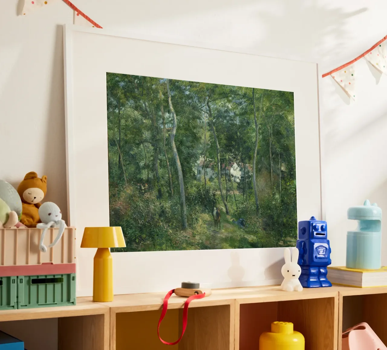 Pissarro's Impressionist Forest: Nature & Tranquility Art Pr poster with wooden frame by NorwesClub