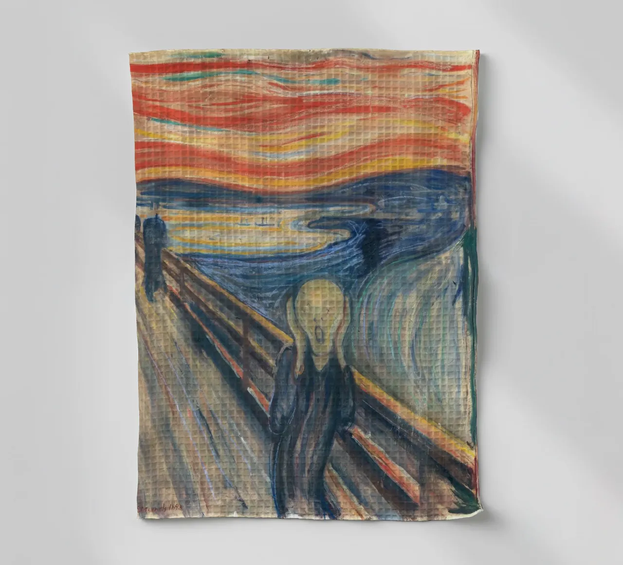 Le Cri d'Edvard Munch : Chef-d'œuvre expressionniste iconique torchon de NorwesClub