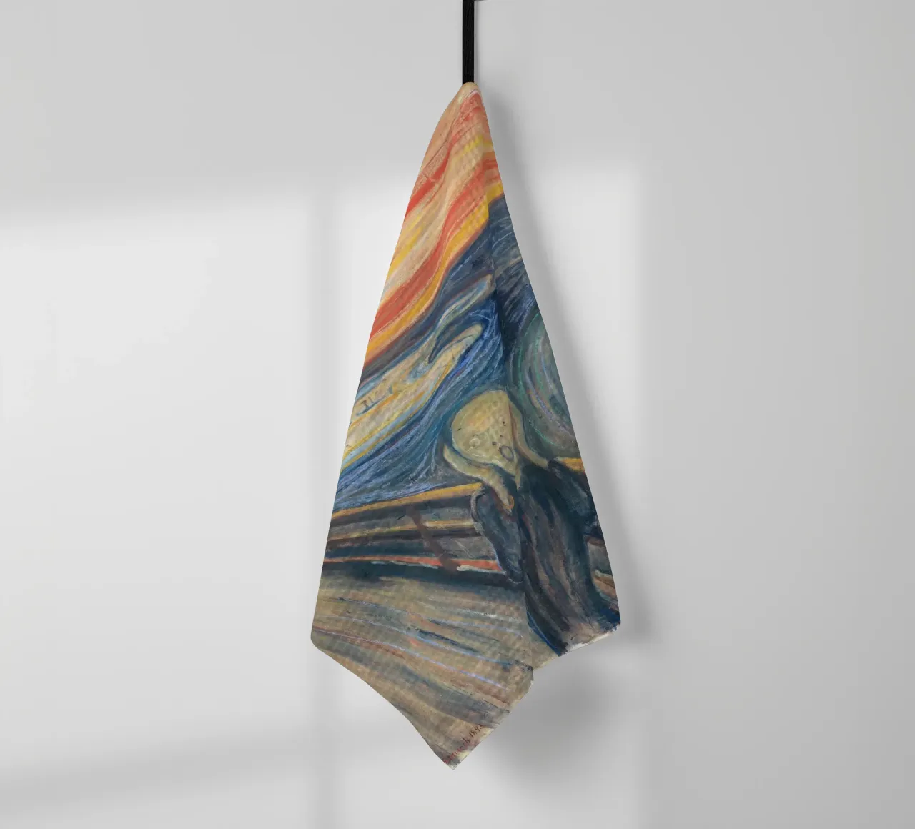Le Cri d'Edvard Munch : Chef-d'œuvre expressionniste iconique torchon de NorwesClub