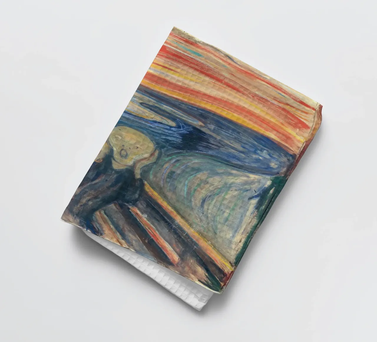 Le Cri d'Edvard Munch : Chef-d'œuvre expressionniste iconique torchon de NorwesClub