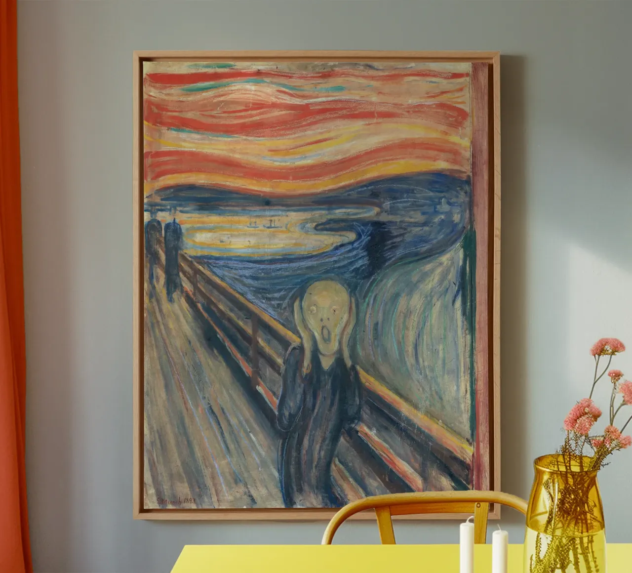 Edvard Munch's The Scream: Expressionist Iconic Masterpiece canvas with Floater frame by NorwesClub