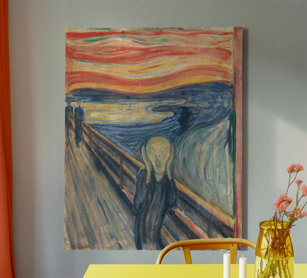 Edvard Munch's The Scream: Expressionist Iconic Masterpiece canvas with Floater frame by NorwesClub