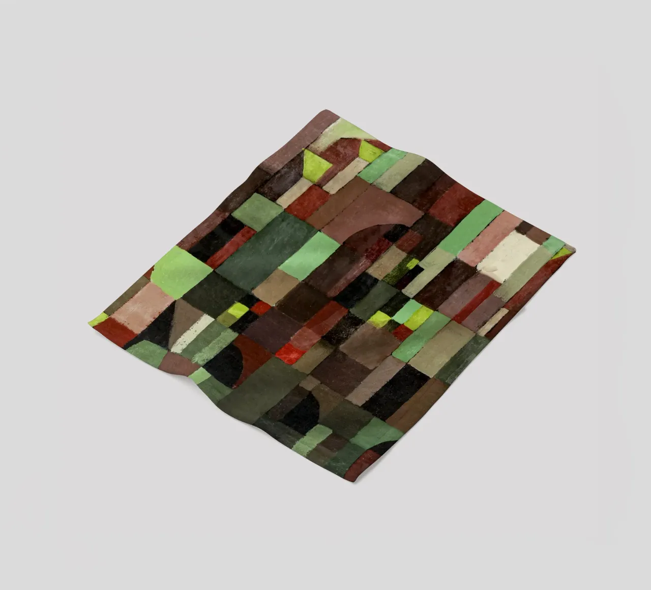 Paul Klee's Abstract Architecture: Bauhaus Grid Art Print fleece blanket by NorwesClub
