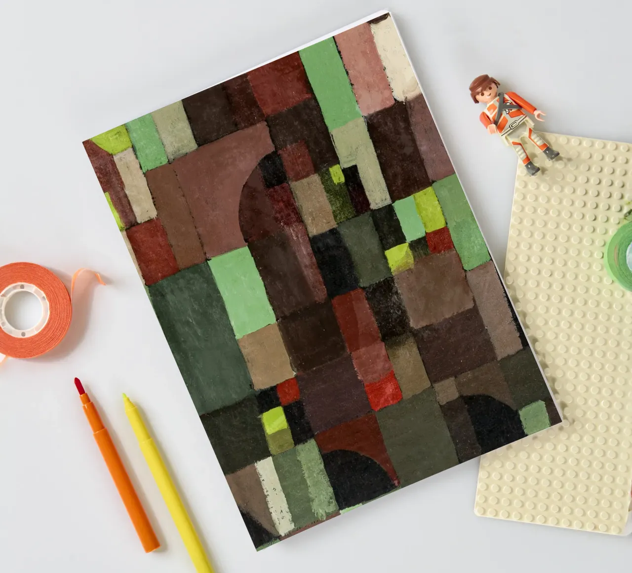Paul Klee's Abstract Architecture: Bauhaus Grid Art Print notebook by NorwesClub
