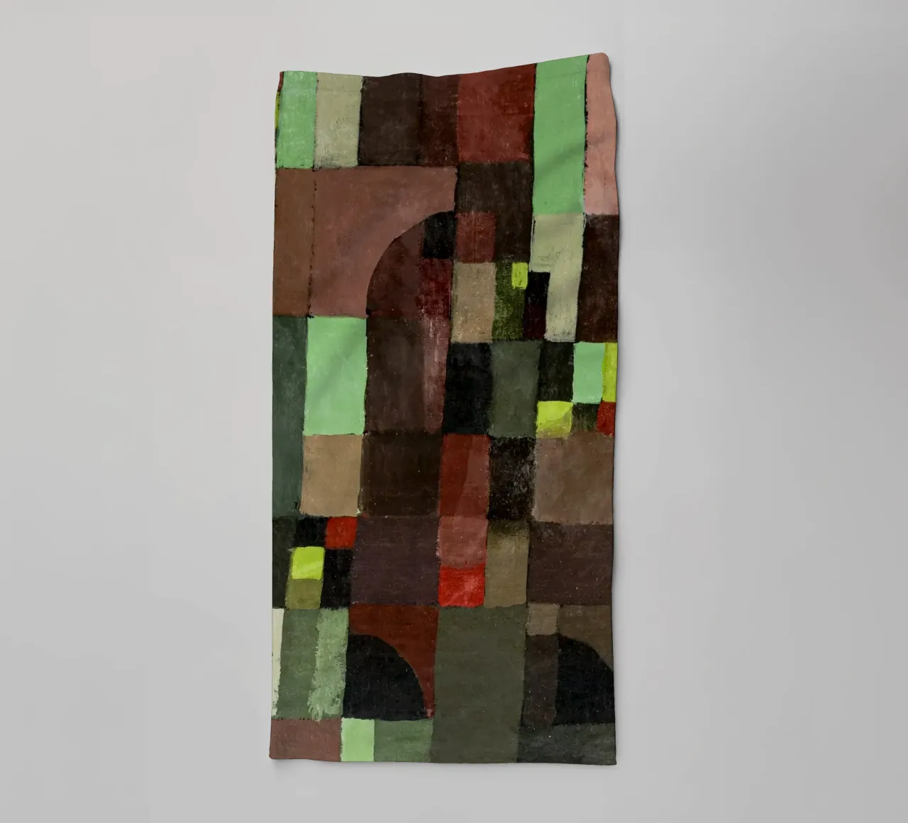 Paul Klee's Abstract Architecture: Bauhaus Grid Art Print towel by NorwesClub