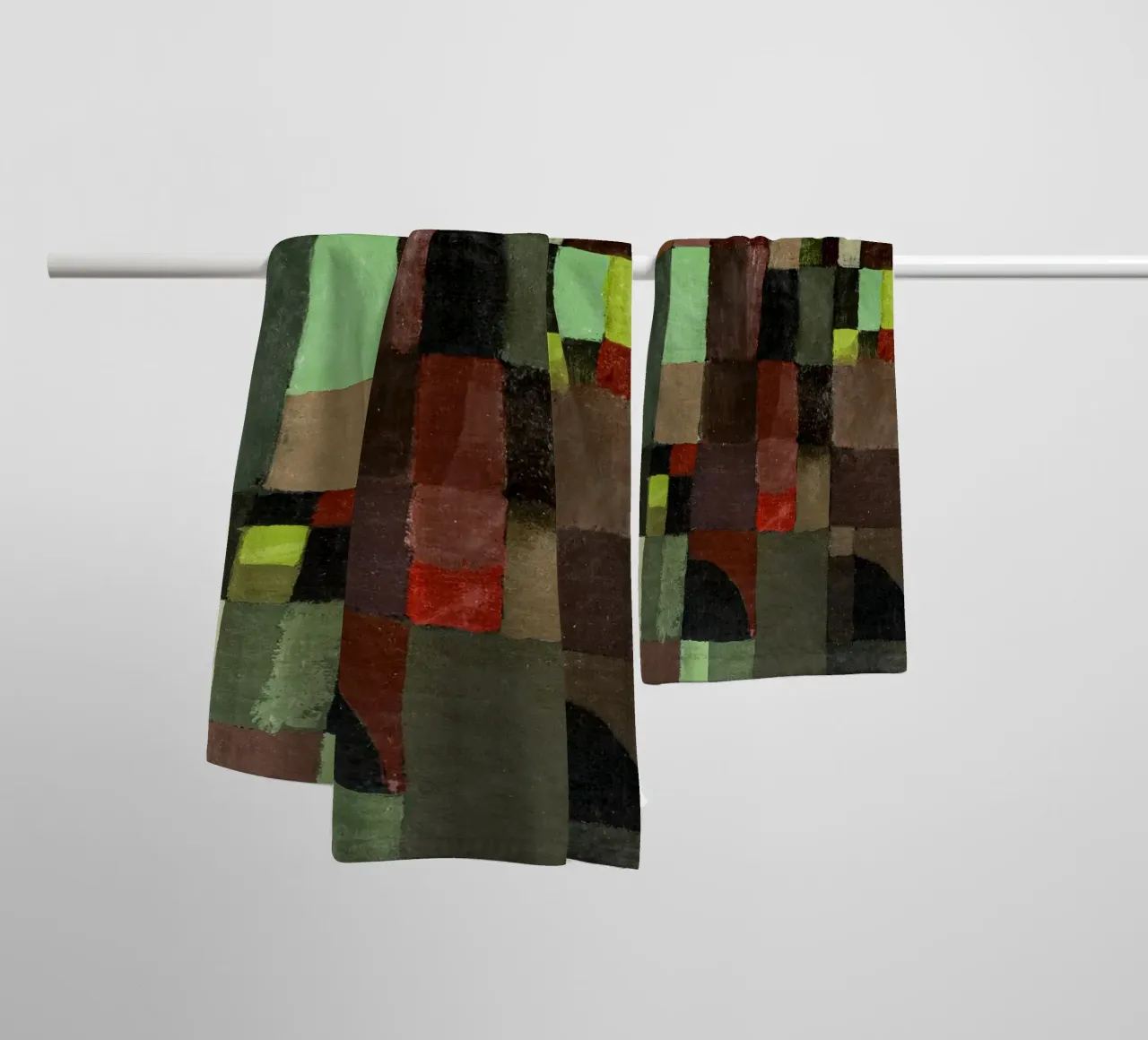 Paul Klee's Abstract Architecture: Bauhaus Grid Art Print towel by NorwesClub