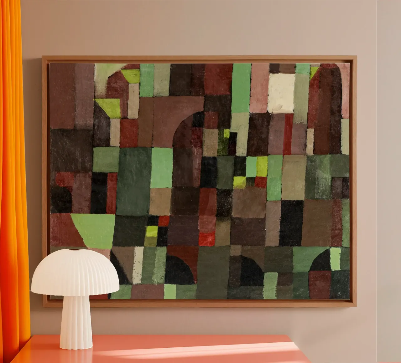 Paul Klee's Abstract Architecture: Bauhaus Grid Art Print canvas by NorwesClub