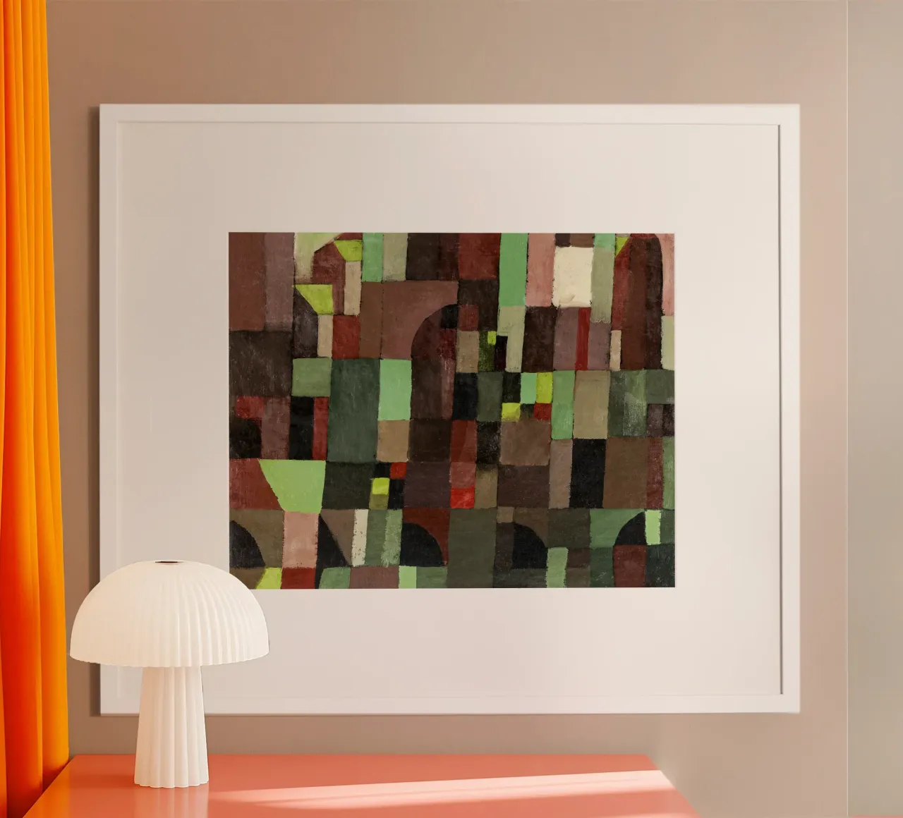 Architettura astratta di Paul Klee: Griglia Bauhaus Stampa d'arte poster con telaio in legno da NorwesClub