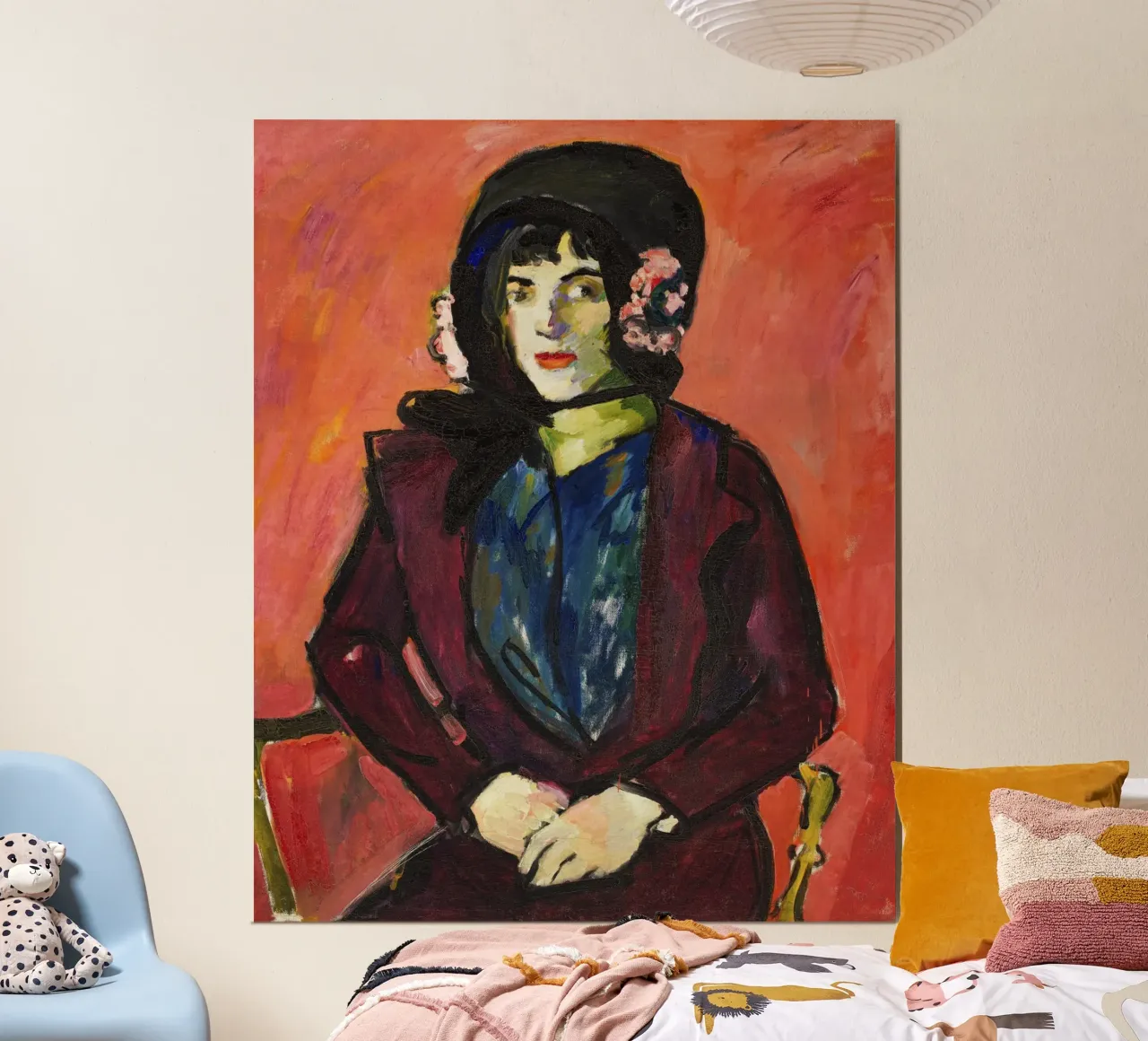 Sayens lebhaftes Porträt: Expressionistisches Mädchen mit Flair Hahnemühle von NorwesClub