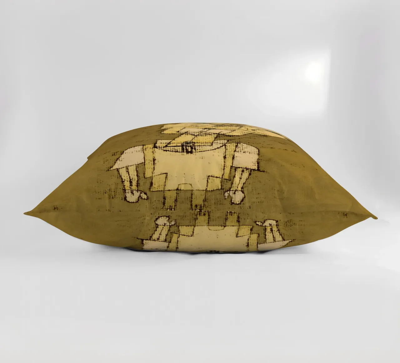 Paul Klee's Ghost of a Genius: Expressive Abstract Portrait decorative cushion by NorwesClub