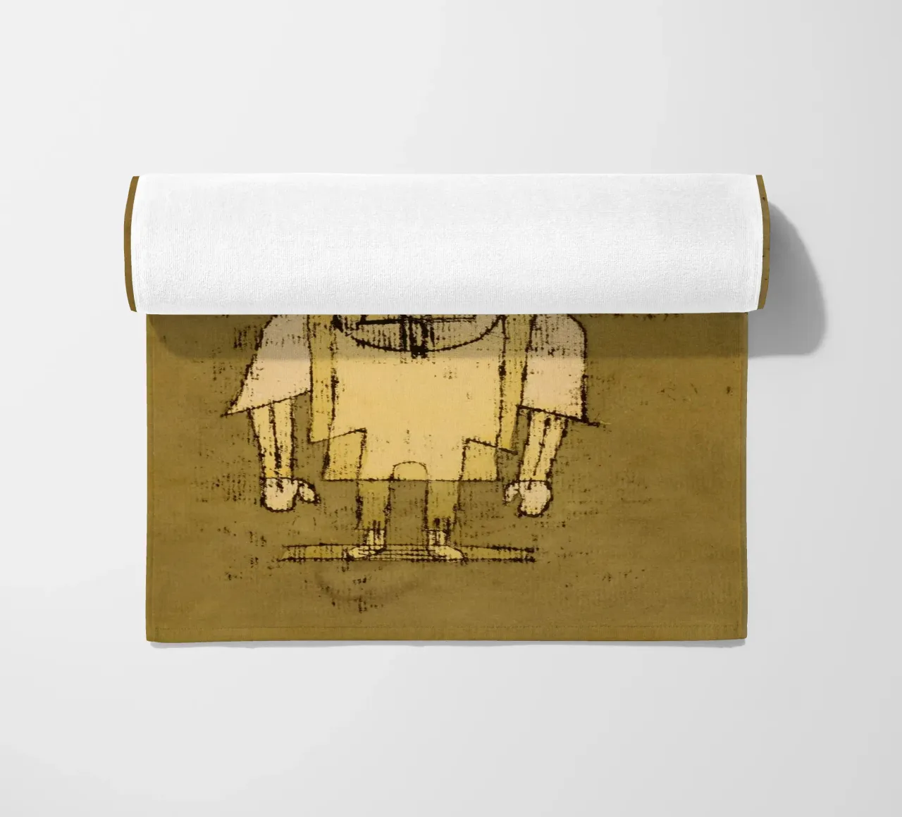 Paul Klee's Ghost of a Genius: Expressive Abstract Portrait beach towel by NorwesClub