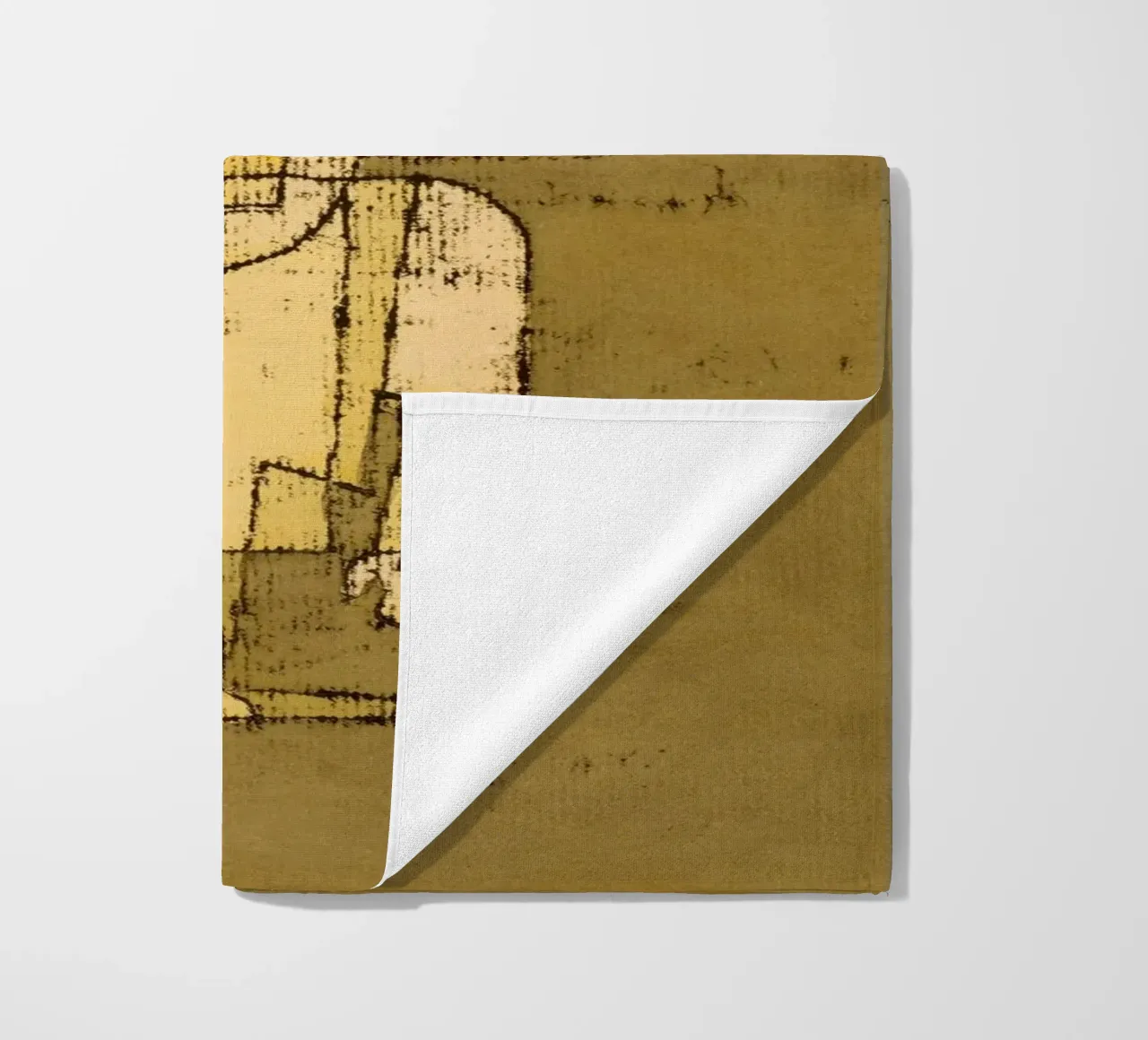 Paul Klee's Ghost of a Genius: Expressive Abstract Portrait beach towel by NorwesClub