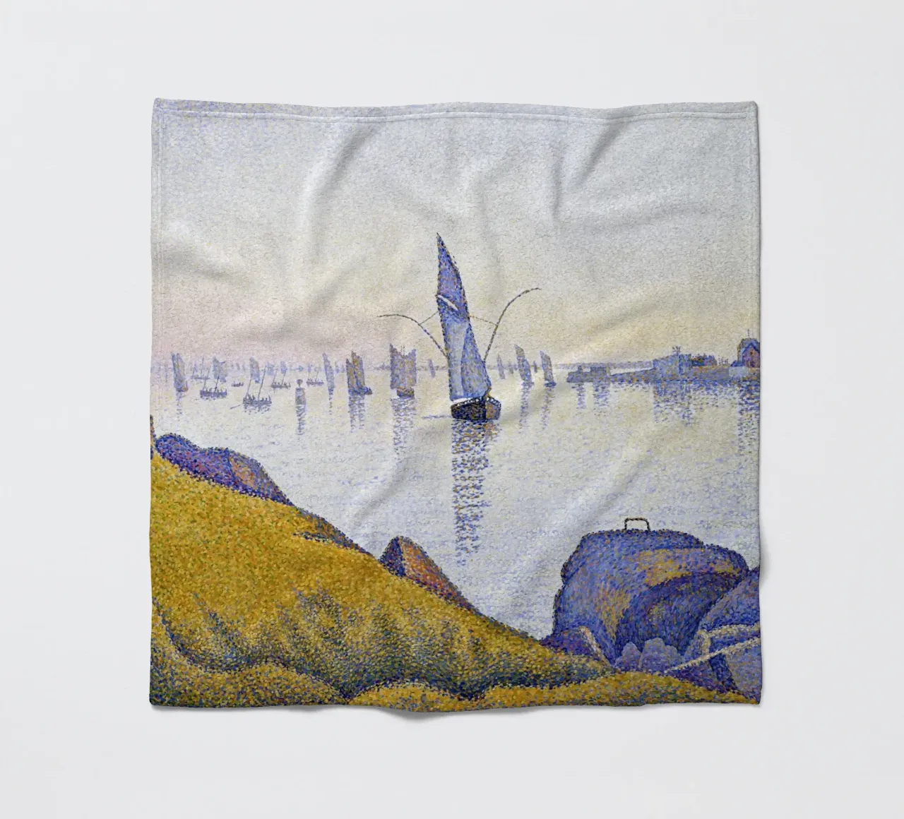 Paul Signac - Calma serale, Concarneau, Pointillism, Seascap coperta in pile da NorwesClub
