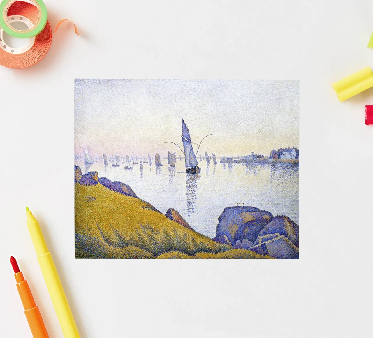 Paul Signac - Evening Calm, Concarneau, Pointillism, Seascap sticker by NorwesClub