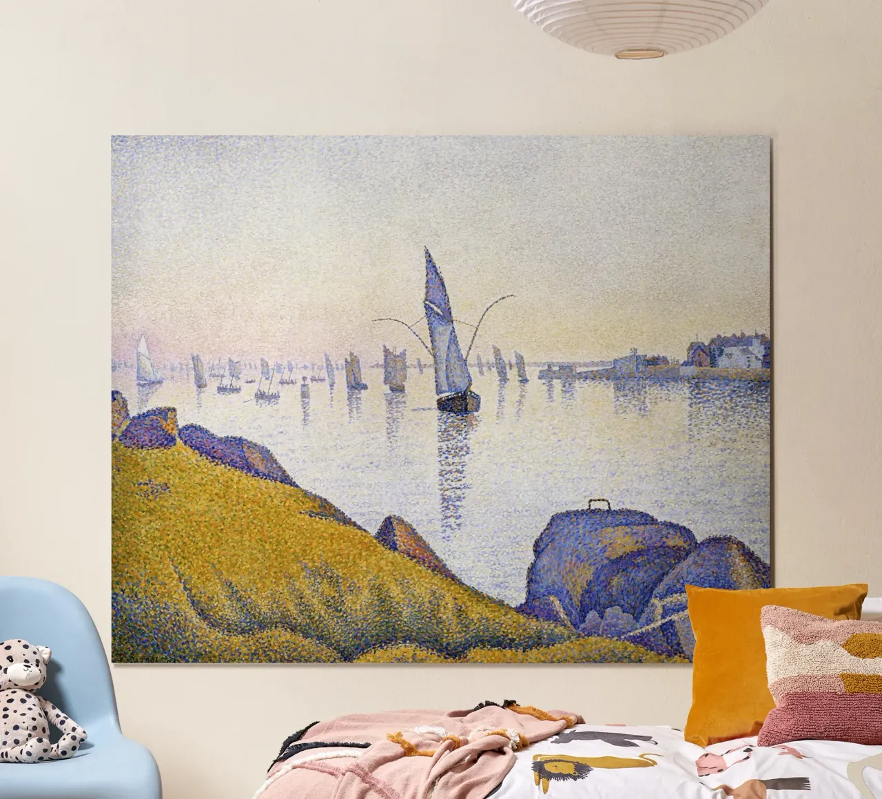 Paul Signac - Calma serale, Concarneau, Pointillism, Seascap poster con telaio in alluminio da NorwesClub