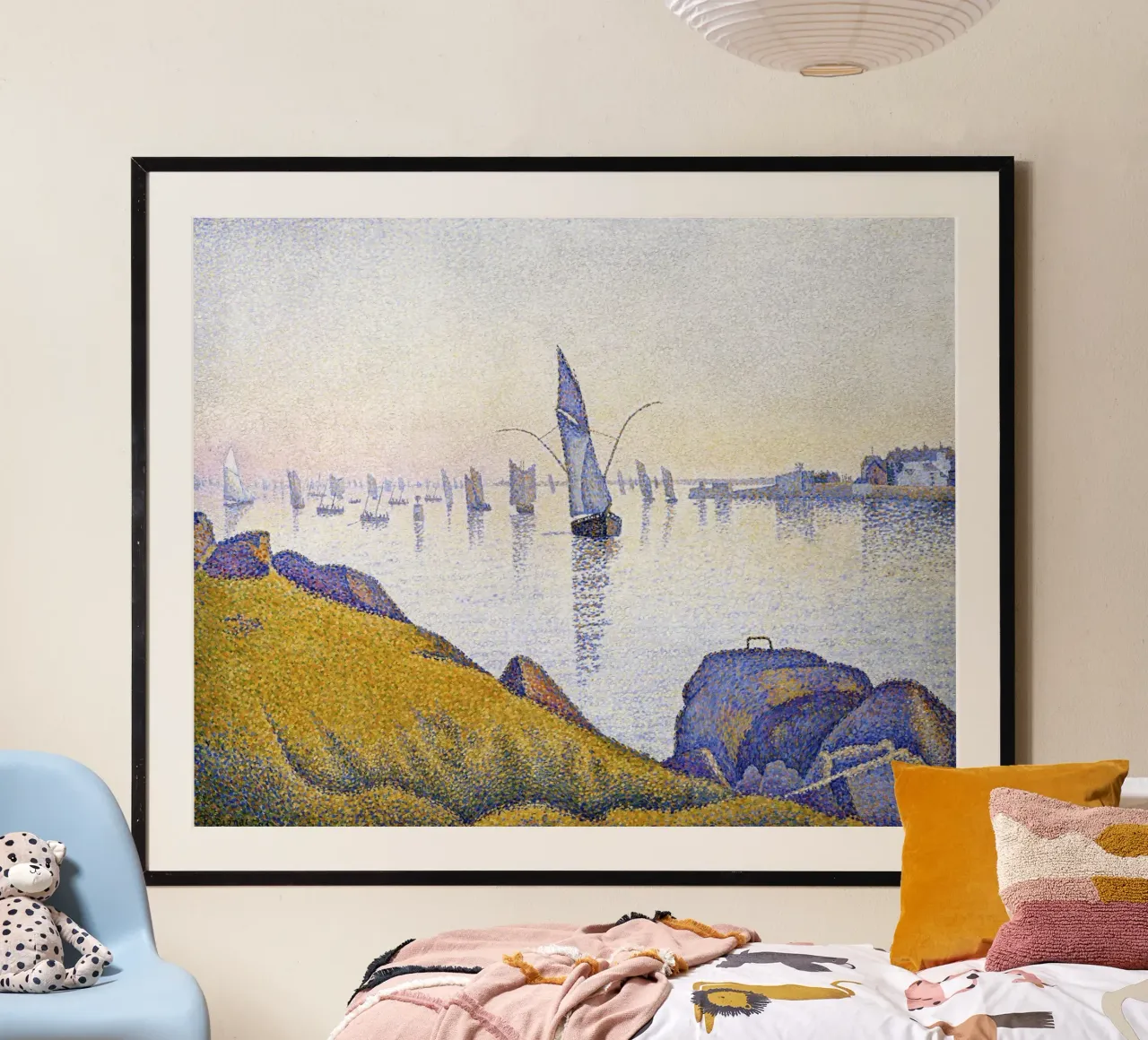 Paul Signac - Calma serale, Concarneau, Pointillism, Seascap poster con telaio in alluminio da NorwesClub