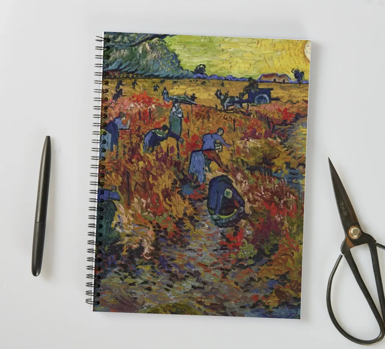 Vincent van Gogh - The Red Vineyard, Post-Impressionism, Lan spiral notebook by NorwesClub