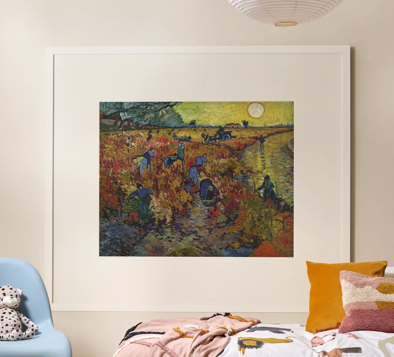 Vincent van Gogh - La vigna rossa, Postimpressionismo, Lan poster con telaio in legno da NorwesClub