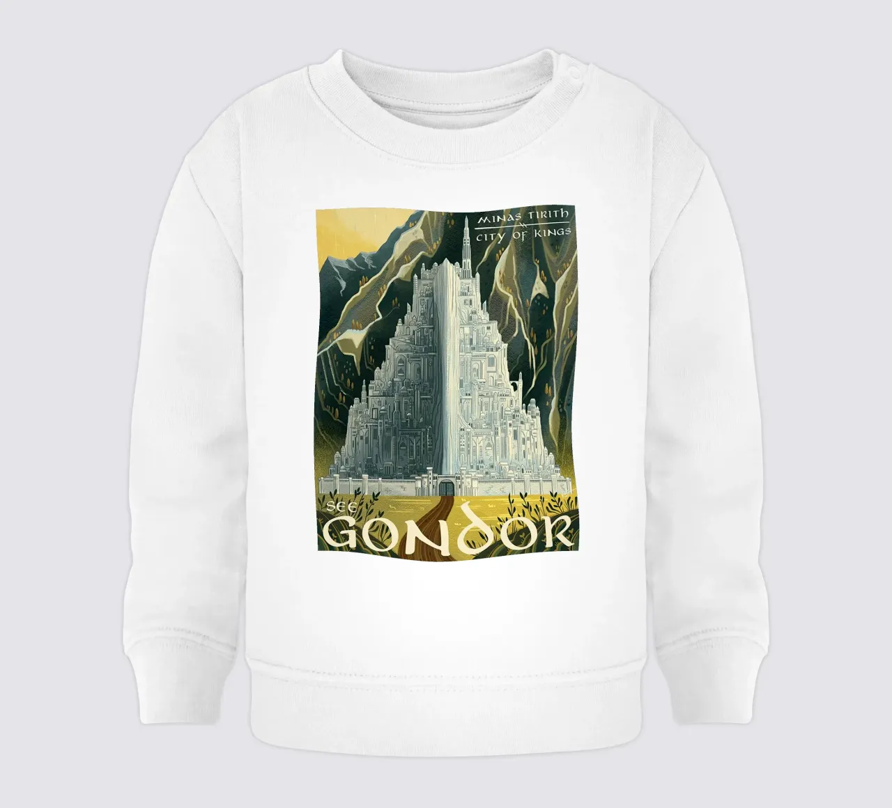 Vedi Gondor, Minas Tirith Città dei Re felpa neonato da Junkie Movie