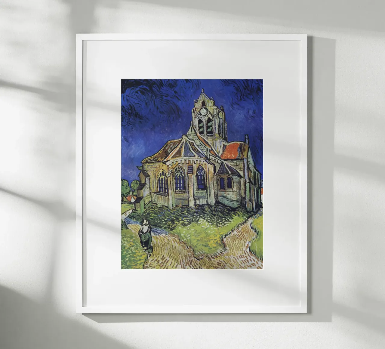Vincent van Gogh - La chiesa di Auvers, Post-Impressionismo, poster con telaio in legno da NorwesClub