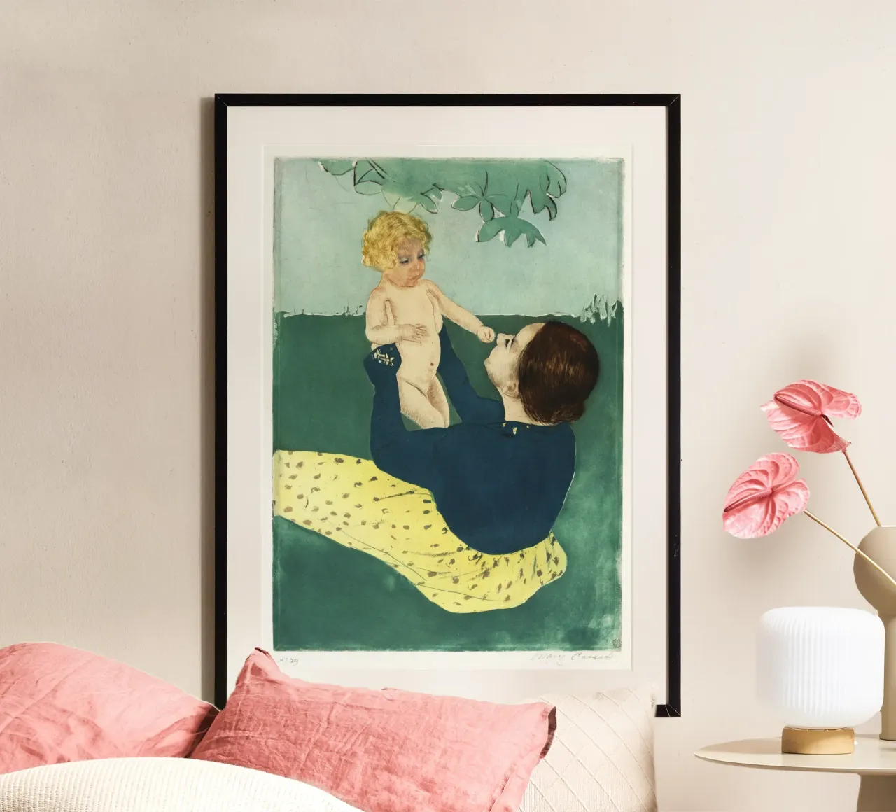 Mary Cassatt - Sotto l'ippocastano, Impressionismo, poster con telaio in legno da NorwesClub