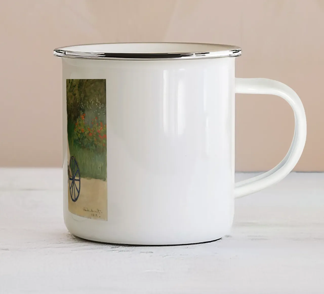 Claude Monet - "Jean Monet a cavallo" Mas Impressionista tazza in smalto da NorwesClub